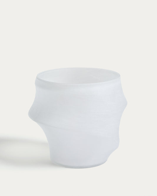 Neluo vase in opaque white glass 31.5cm