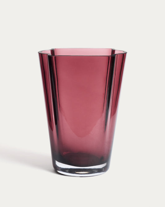 Vase Uconi en verre bordeaux 35 cm