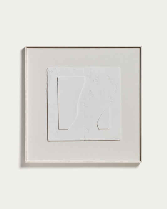 Tableau abstrait Gadir blanc 80 x 80 cm