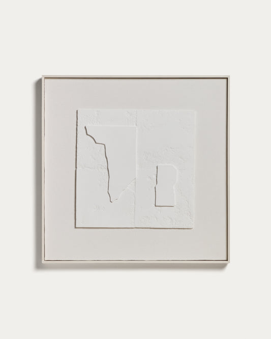 Tableau abstrait Gadir blanc 80 x 80 cm