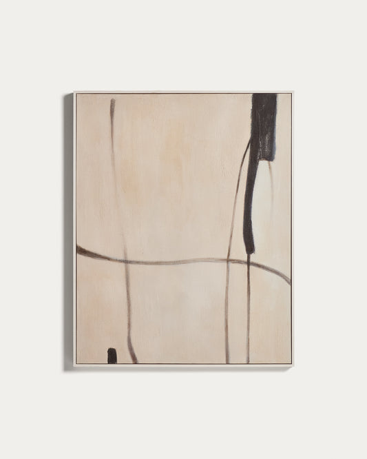 Tableau abstrait Meril beige 80 x 100 cm