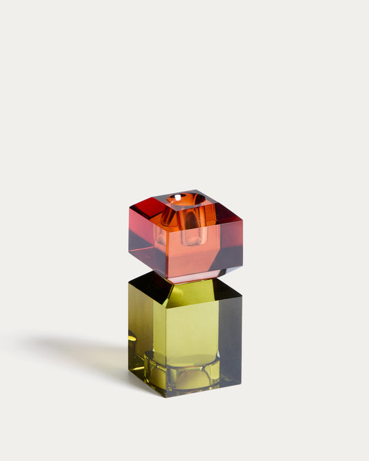 Multicoloured glass Jolan candle holder 14 cm