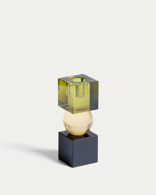 Multicoloured glass Jolan candle holder 12 cm