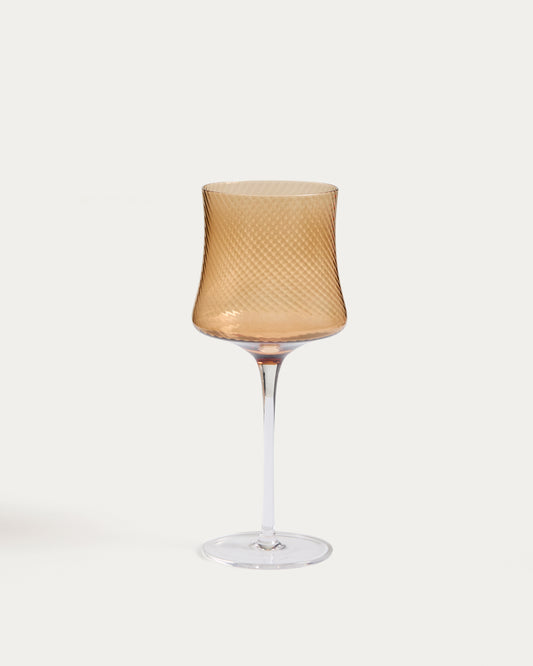 Verre à vin ambre Auri avec relief 46 cl