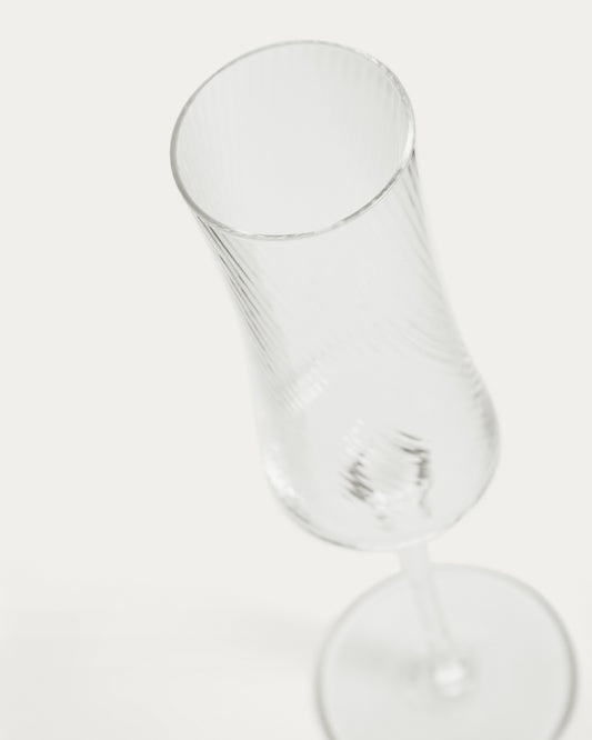 Verre à vin transparent Alori avec relief 15 cl