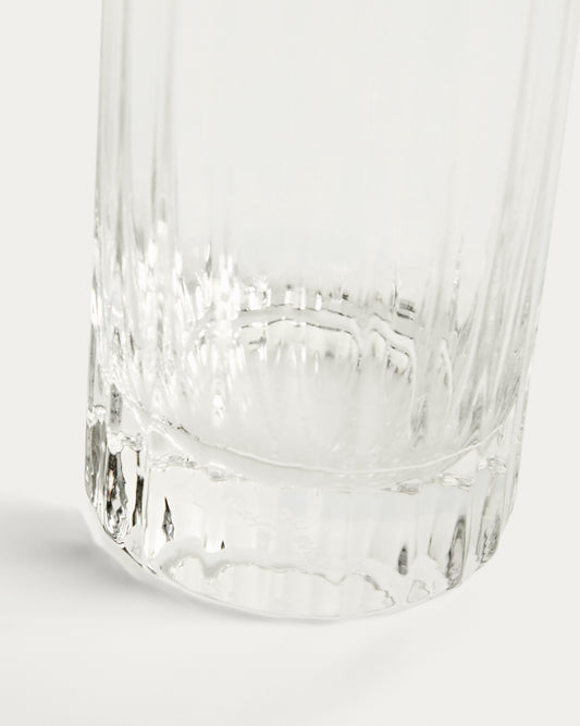 Verre transparent Nivor avec relief vertical taillé 30 cl