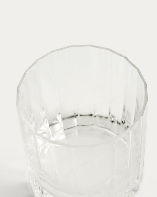 Verre transparent Nivor avec relief vertical taillé 30 cl