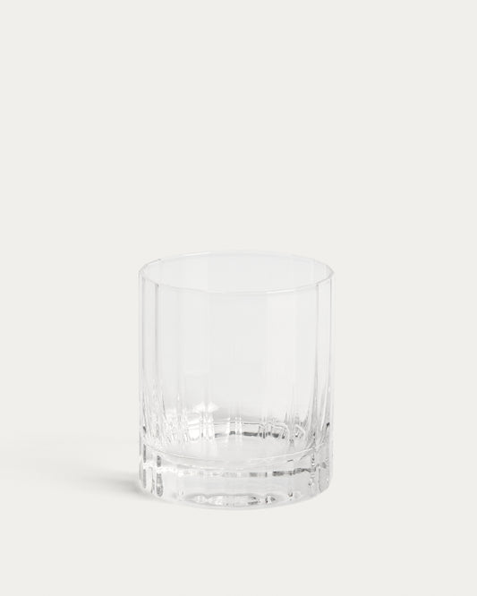 Nivor clear drinking glass with carved vertical relief, 30 cl