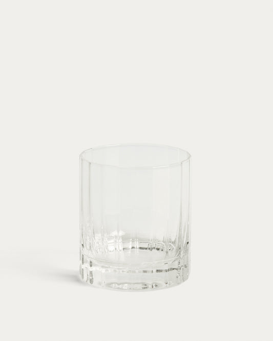 Verre transparent Nivor avec relief vertical taillé 30 cl