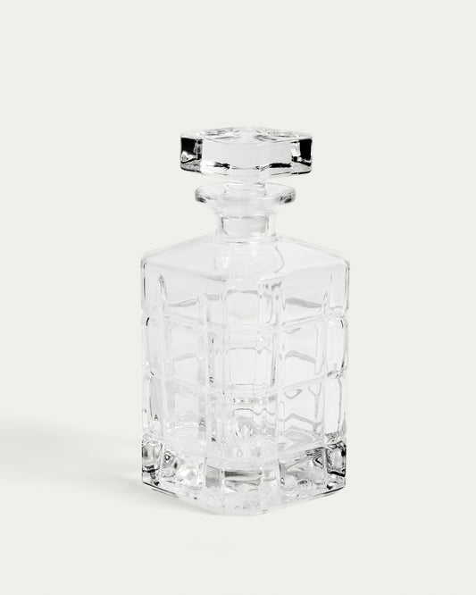 Talara bottle made from clear carved glass 80 cl