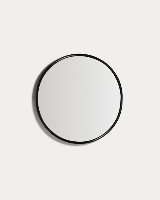 Miroir rond Noral en métal noir Ø 50 cm