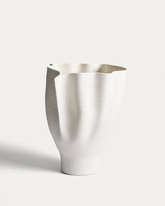 Vase Nilea en céramique écrue 35 cm