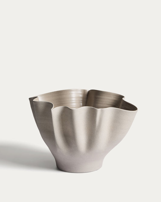 Centre de table Nilea en céramique grise 38 x 28 cm