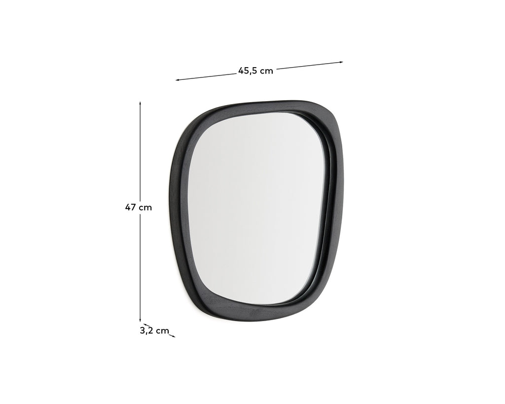 Miroir en bois Alura en teck noir 45,5 x 47 cm FSC 100%