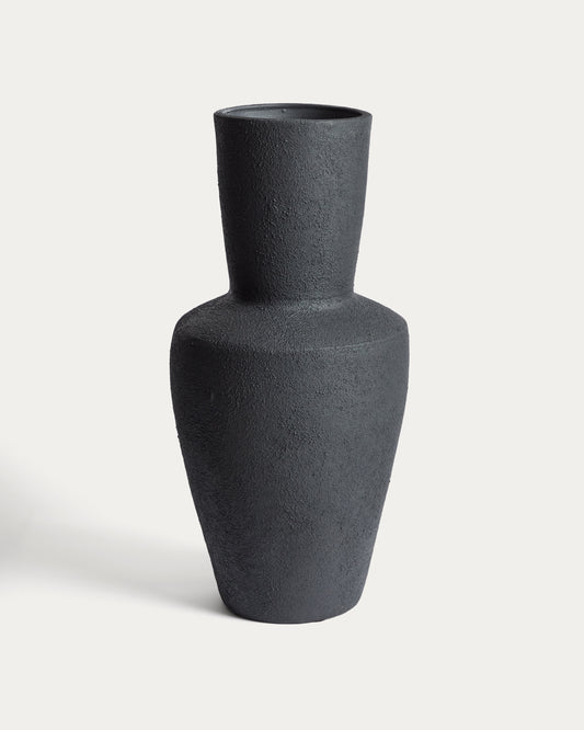 Vase Nerun en terre cuite noire 72 cm