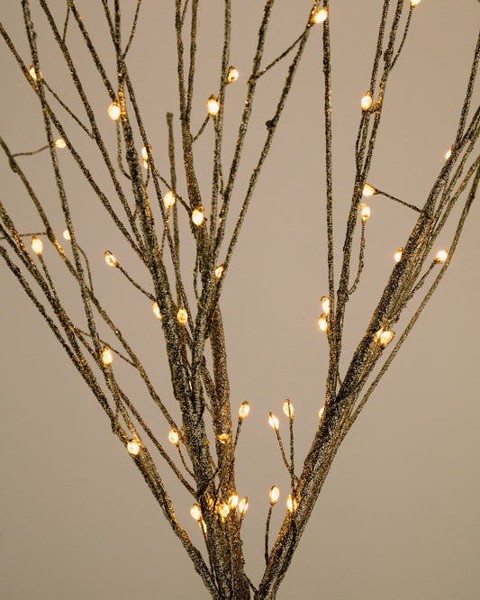 Gold Java branch-shaped LED light-up garland 70 cm