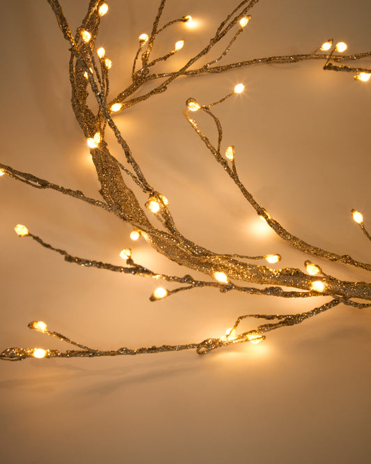 Gold Java LED light-up garland 180 cm