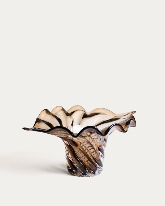 Centre de table Lurea en verre marron foncé 57 x 37 cm