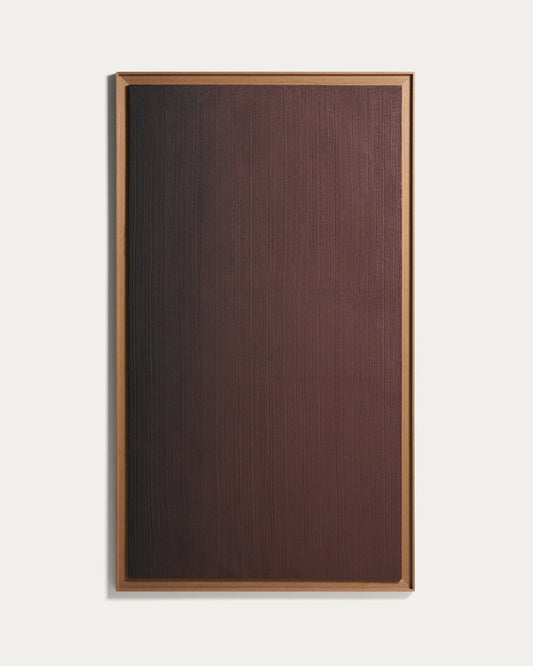 Tableau abstrait Breon peint à la main bordeaux 110 x 190 cm