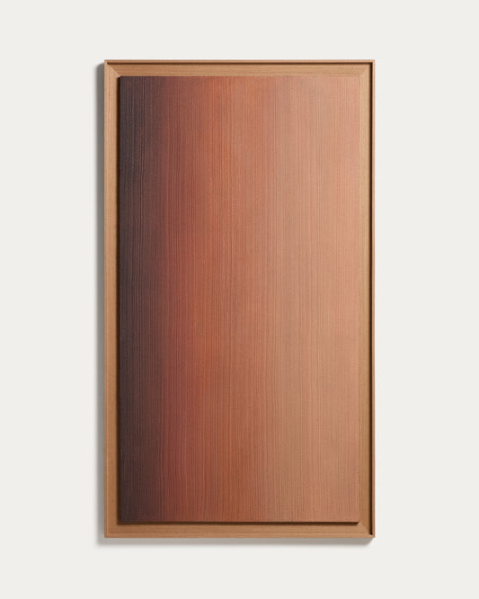 Tableau abstrait Breon peint à la main dans des tons orange 85 x 150 cm