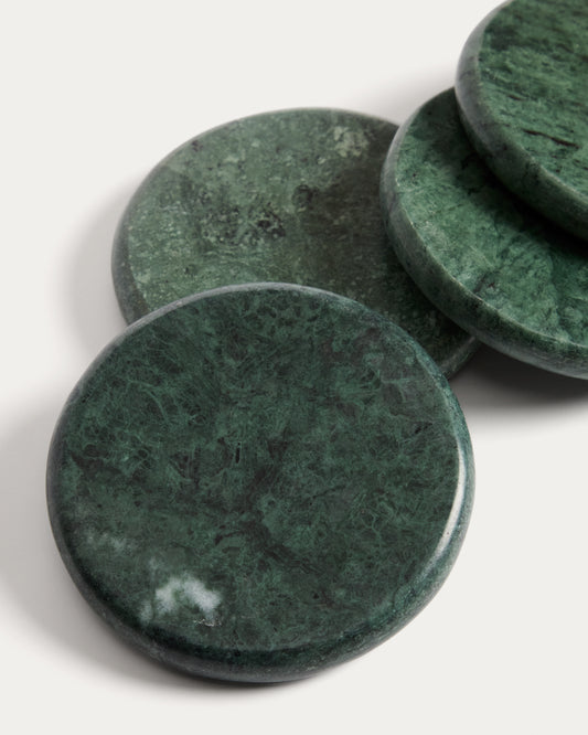 Odar set of 4 green marble coasters 