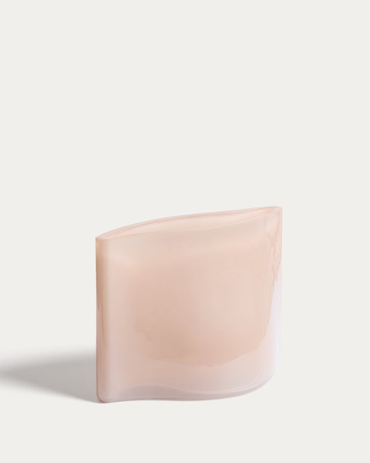 Vase Ardeni en verre rose pâle 15,5 cm
