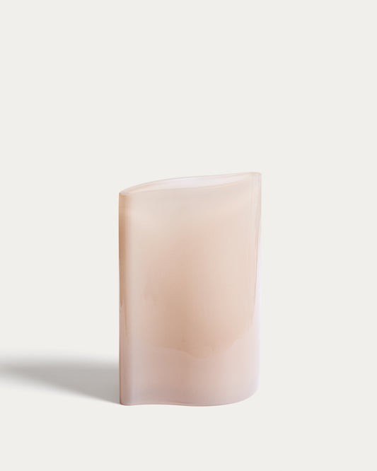 Vase Ardeni en verre rose pâle 22 cm