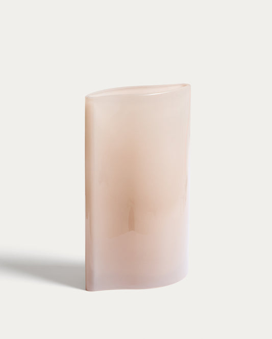 Vase Ardeni en verre rose pâle 28 cm