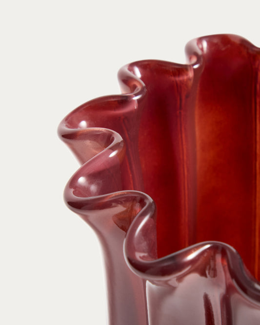 Vase Cerin en verre bordeaux 25 cm