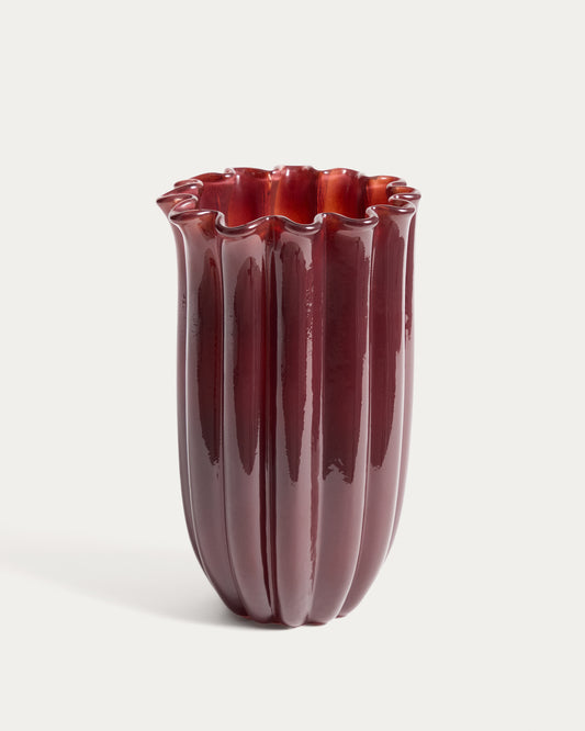 Vase Cerin en verre bordeaux 25 cm
