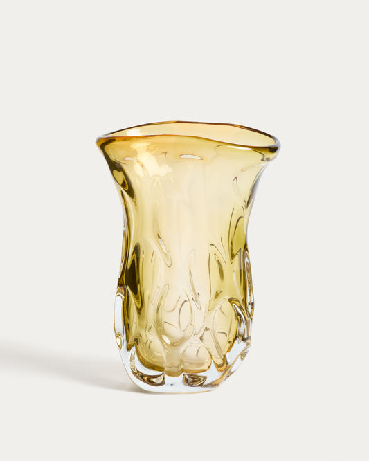Vase Sidula en verre ambré clair 37 cm