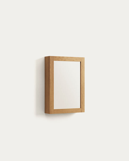 Armoire de toilette avec miroir Kenta en bois de teck 50 x 70 cm