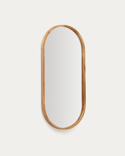 Miroir Magda en bois de teck avec finition naturelle  Ø 45 x 95 cm