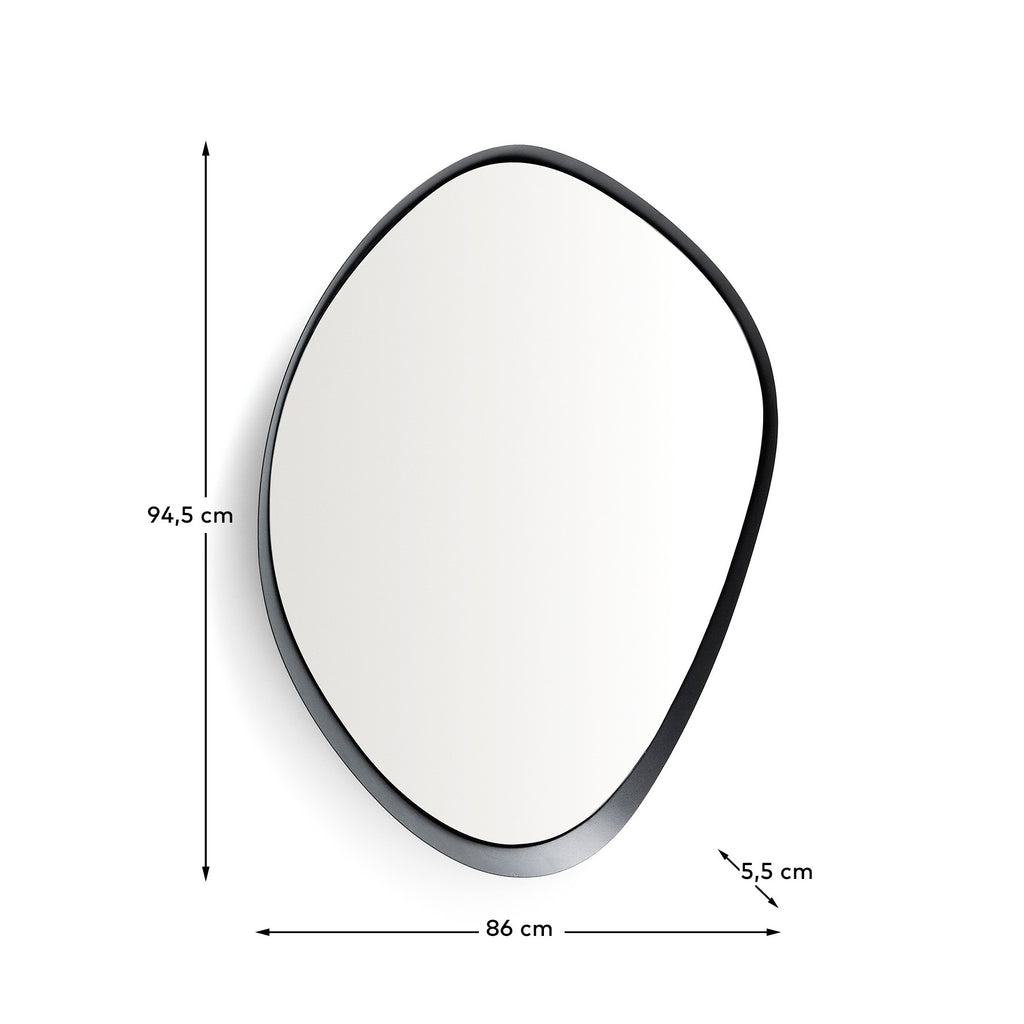 Miroir Tebel en métal noir 85 x 93,5 cm