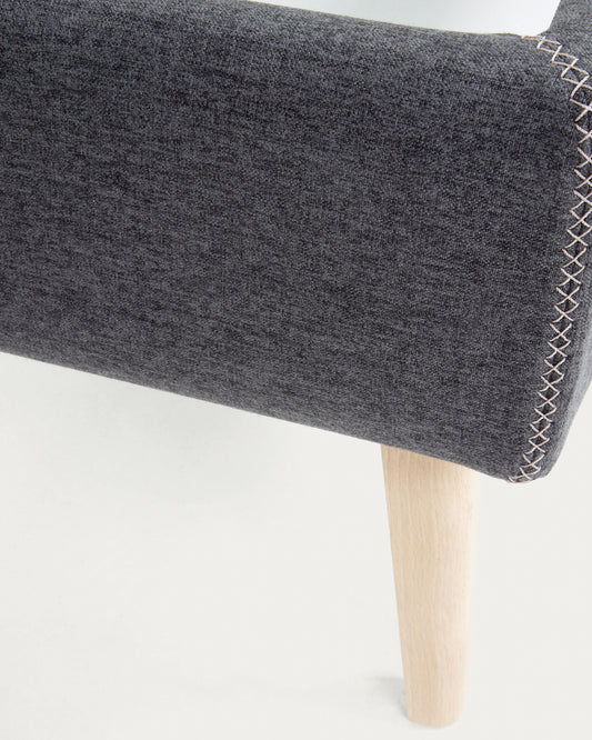 Housse pour lit Dyla noire pour matelas de 90 x 190 cm