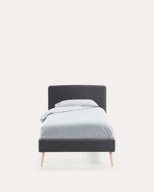 Housse pour lit Dyla noire pour matelas de 90 x 190 cm