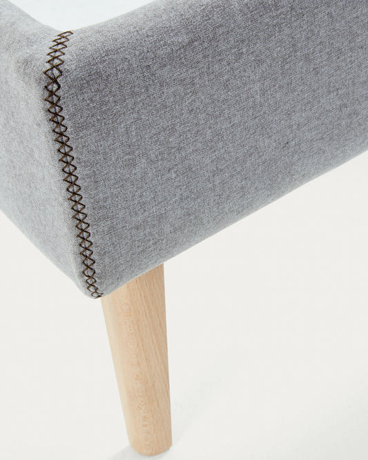 Housse pour lit Dyla grise pour matelas de 90 x 190 cm