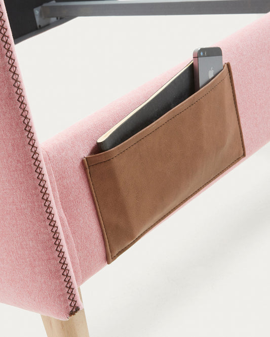 Housse pour lit Dyla rose pour matelas de 90 x 190 cm