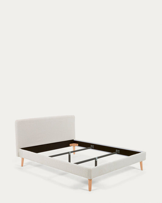 Housse pour lit Dyla en bouclette blanche pour matelas de 160 x 200 cm