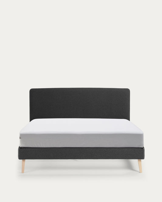 Housse pour lit Dyla noire pour matelas de 160 x 200 cm