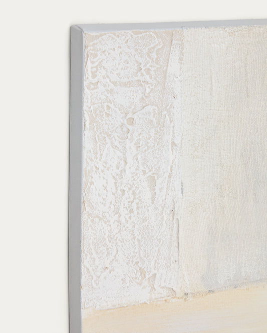 Tableau abstrait Pineda blanc 95 x 95 cm