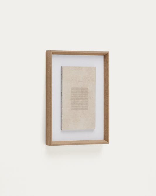 Tableau Sormina avec rayures centrées marron 30 x 40 cm