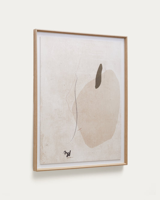Tableau abstrait Sormi beige 80 x 100 cm