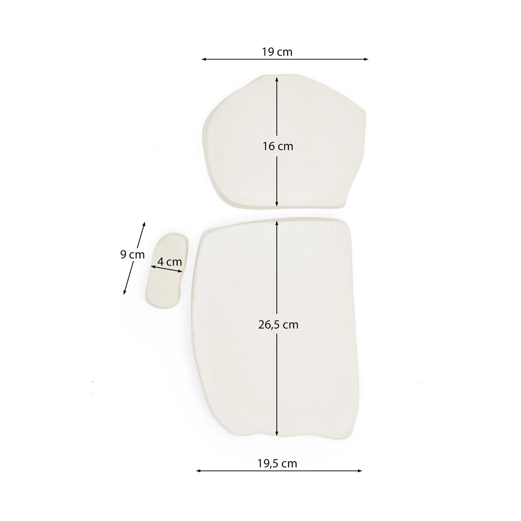 Ensemble de 3 panneaux muraux carrés Siluna en papier mâché blanc