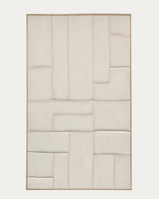 Tableau Klis en lin avec formes géométriques blanc 120 x 200 cm