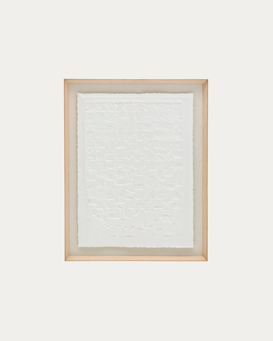 Tableau Annia en papier mâché blanc 90 x 70 cm