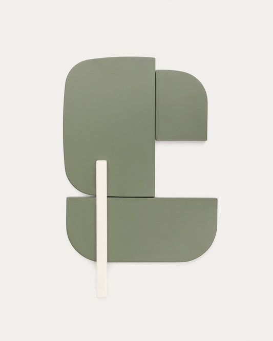 Panneau mural Danei blanc et vert 50 x 30 cm