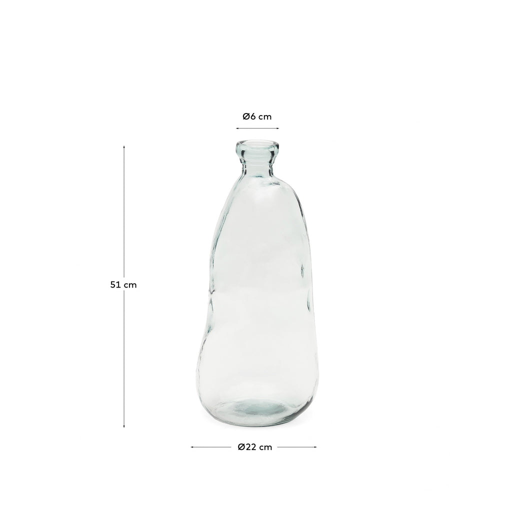 Vase Brenna en verre transparent 100% recyclé 51 cm