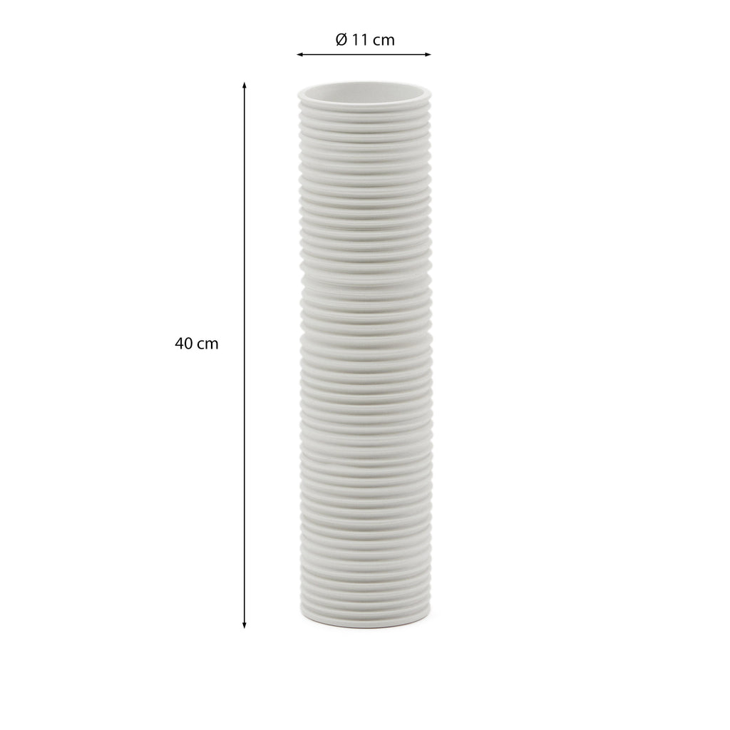 Vase Sibone en céramique blanche 11 cm