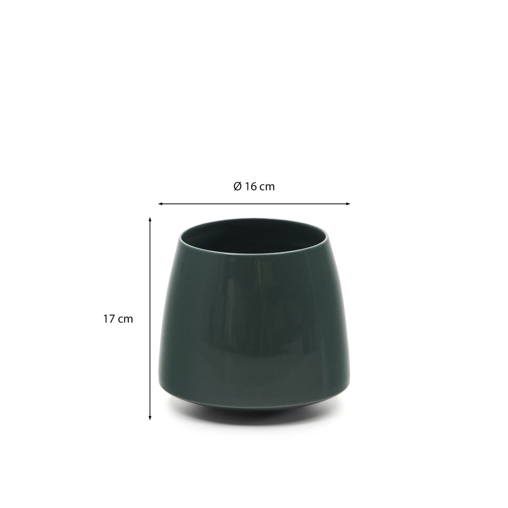Vase Sibla en céramique verte 16 cm